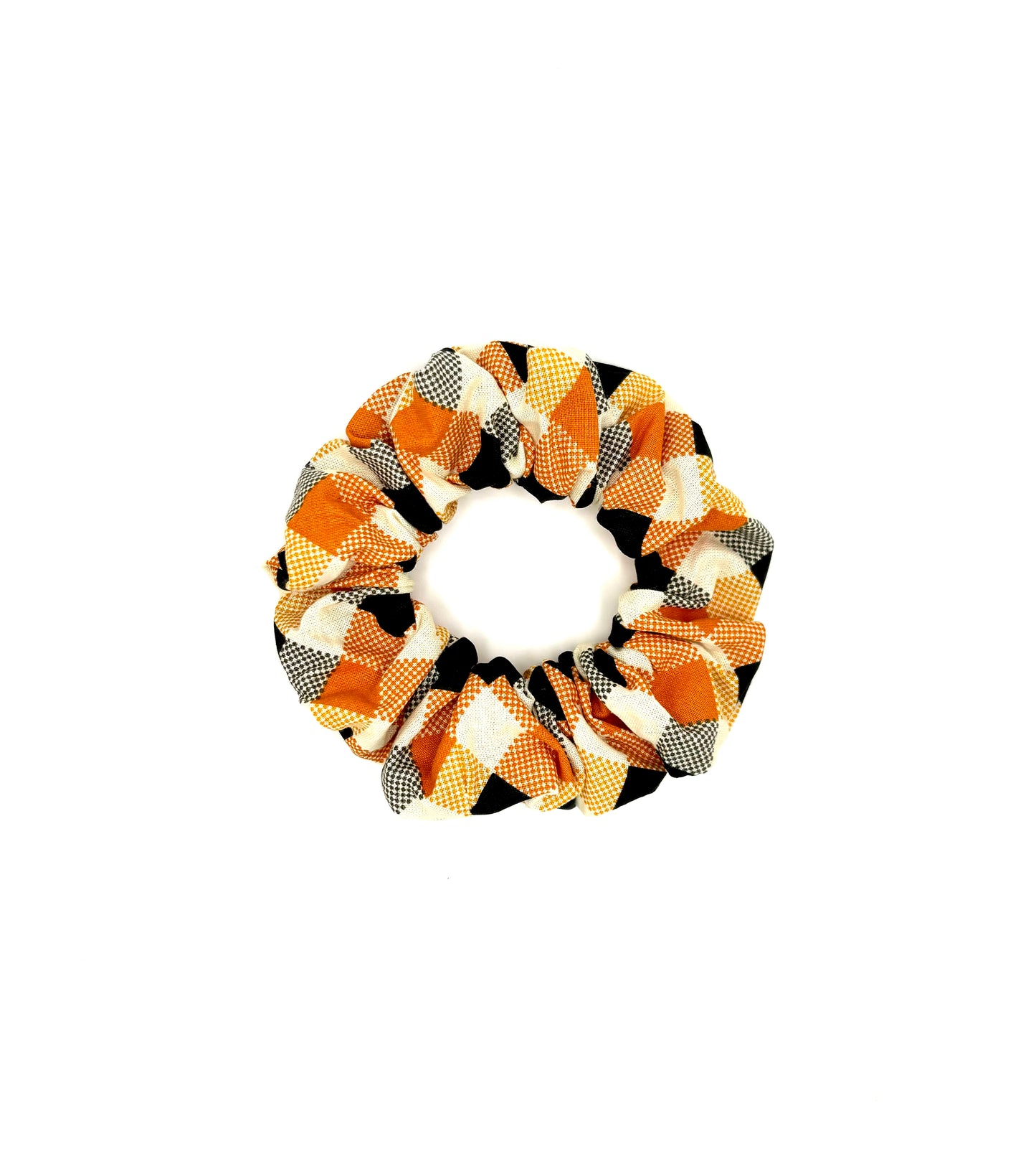 Pumpkin Plaid Hair Scrunchie