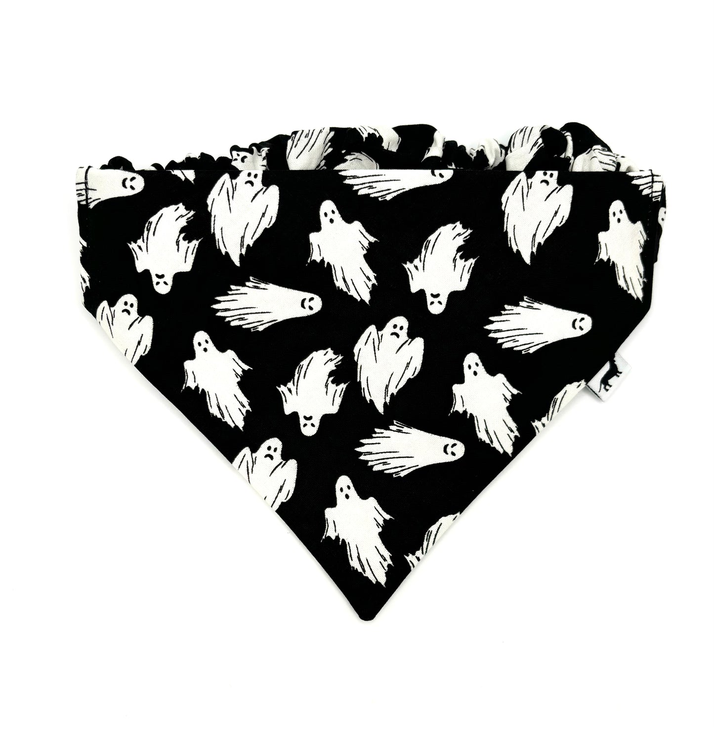 Peek-a-BOO Black Scrunchie Dog Bandana