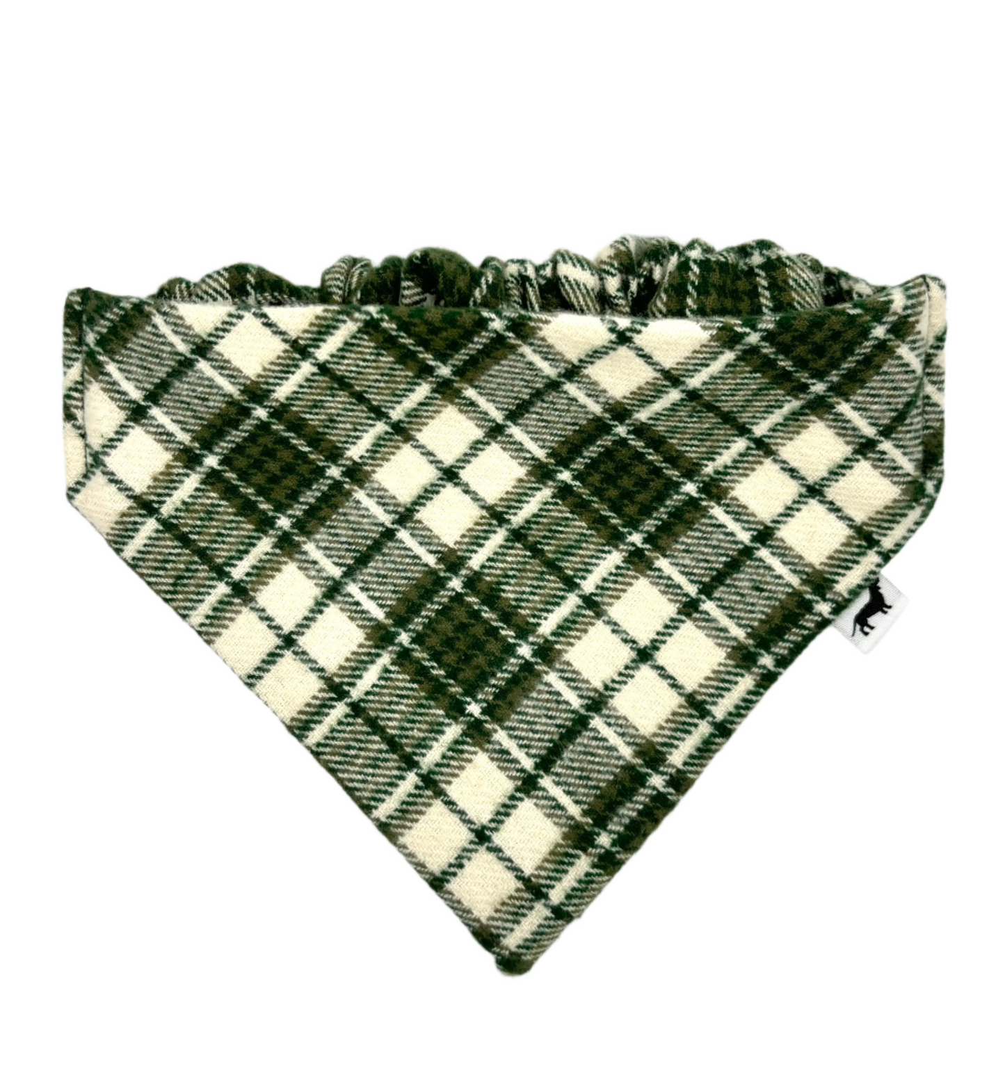 Country Christmas Plaid Scrunchie Dog Bandana