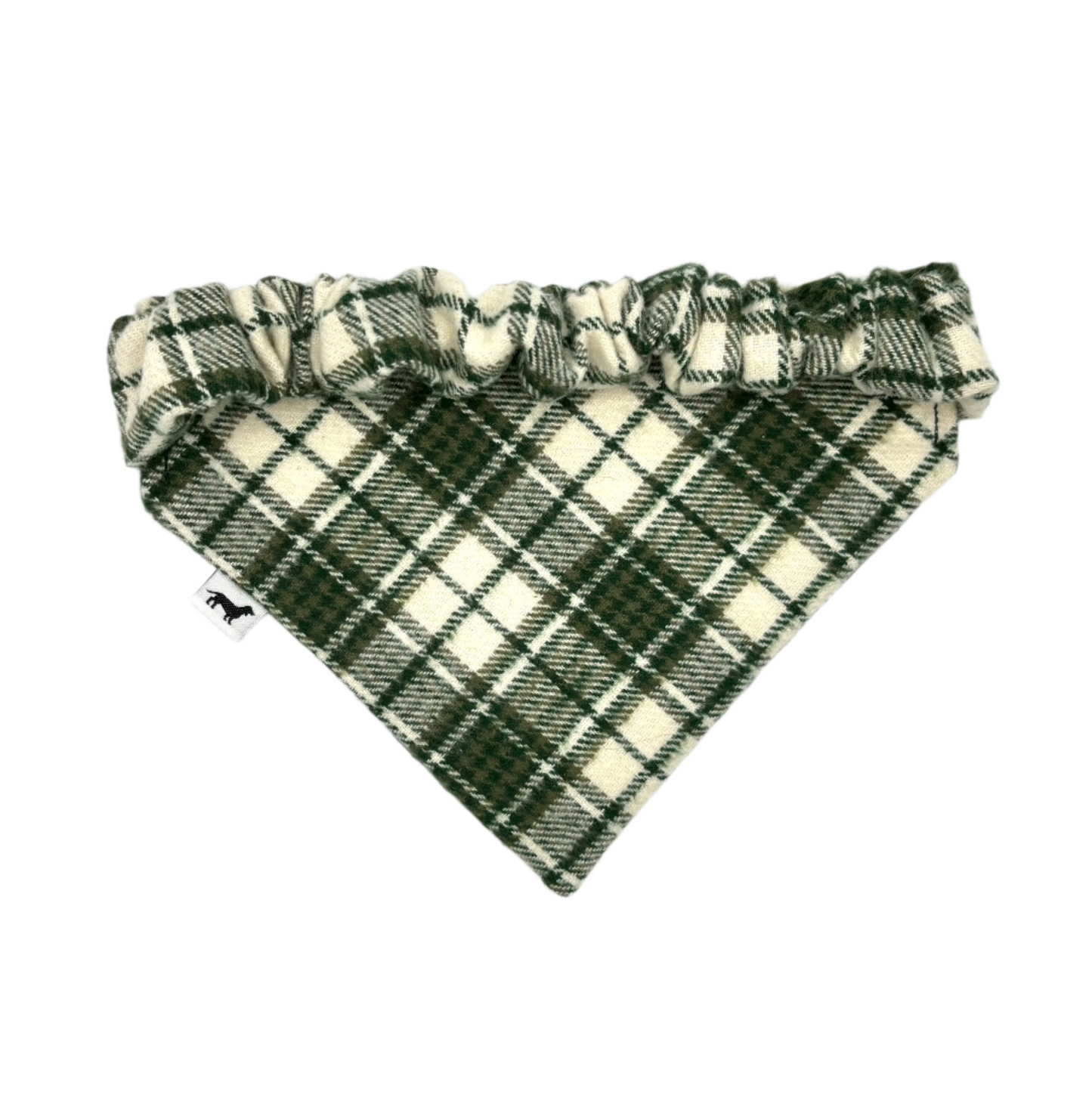 Country Christmas Plaid Scrunchie Dog Bandana