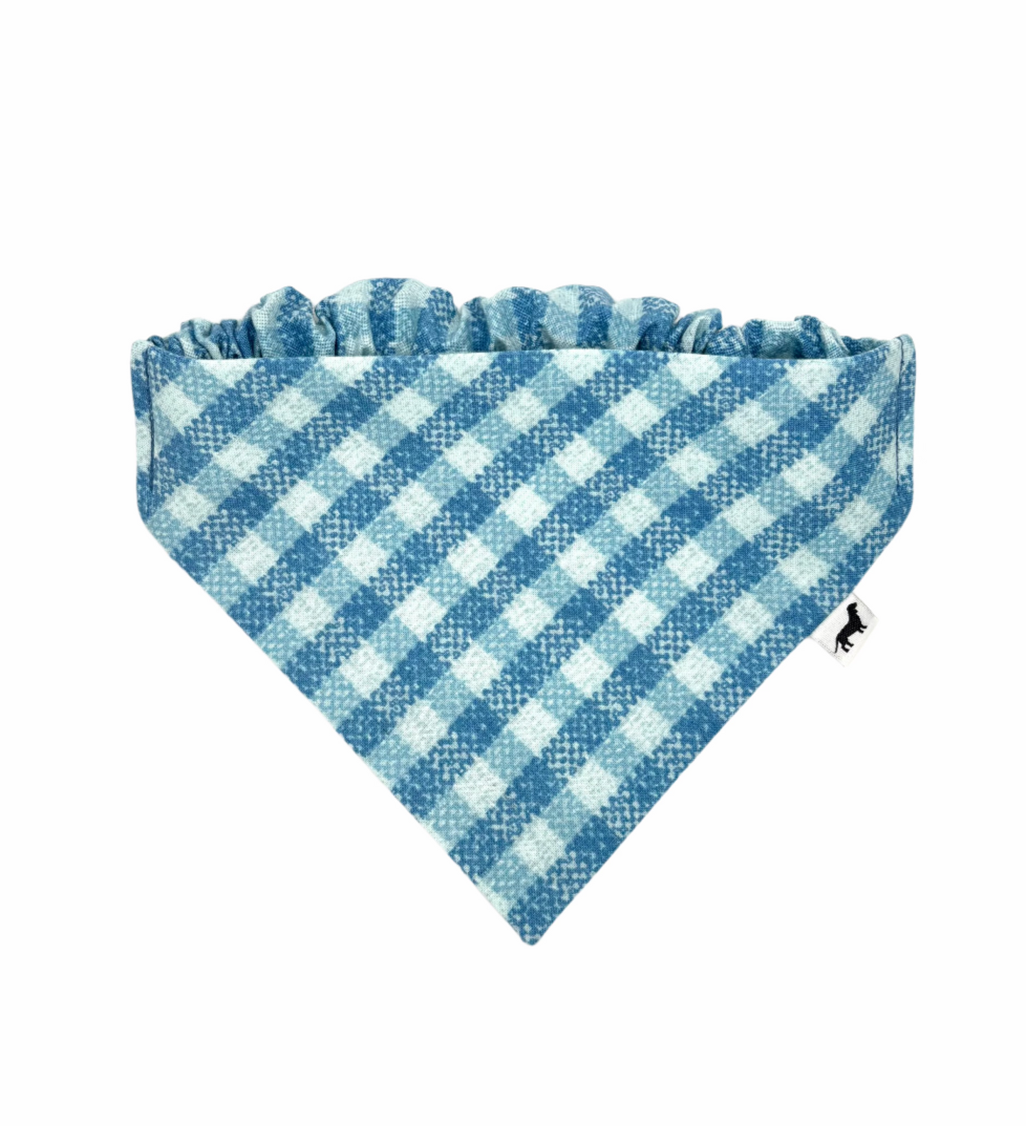 Blue Plaid Scrunchie Dog Bandana