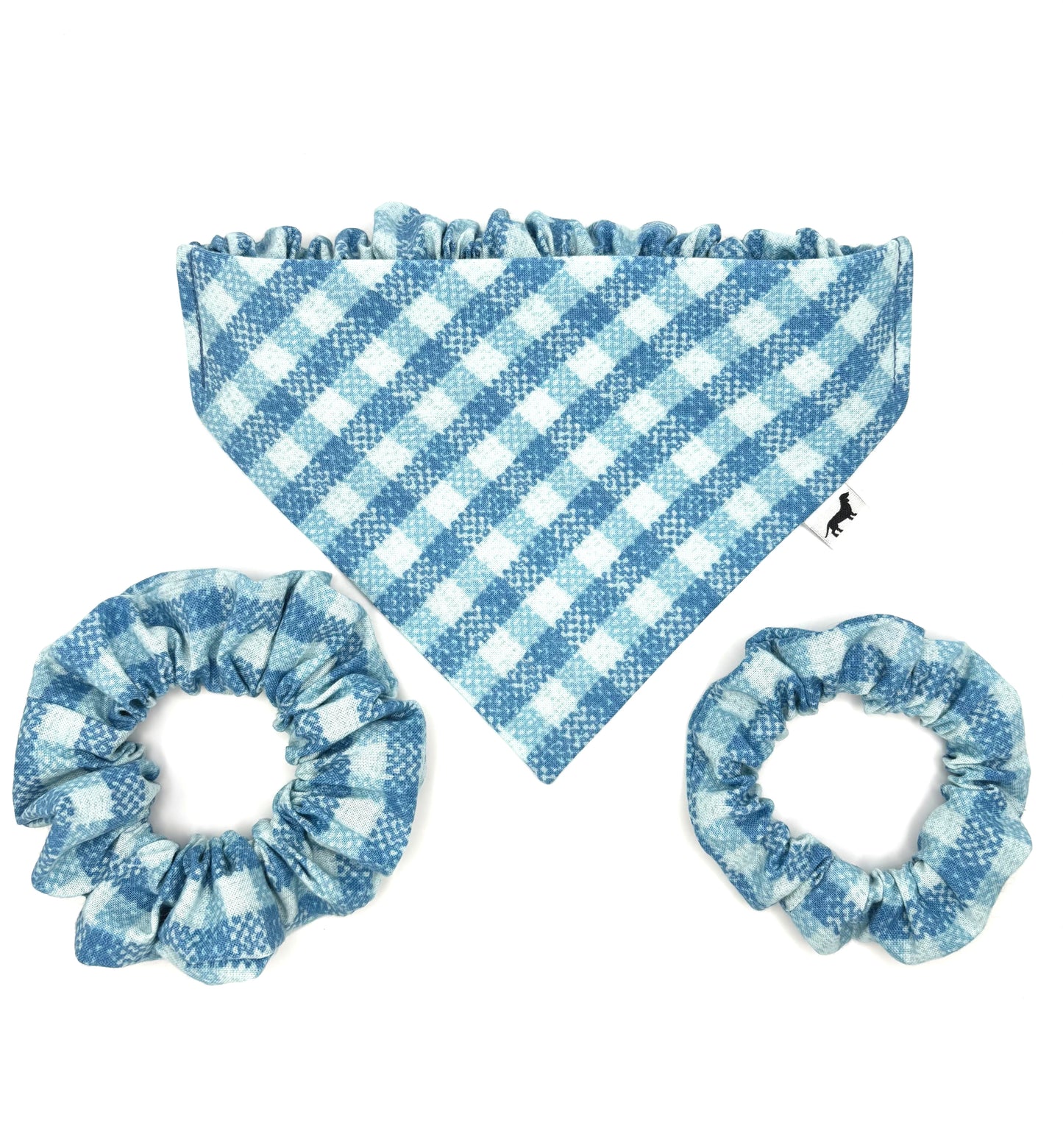 Blue Plaid Hair Scrunchie
