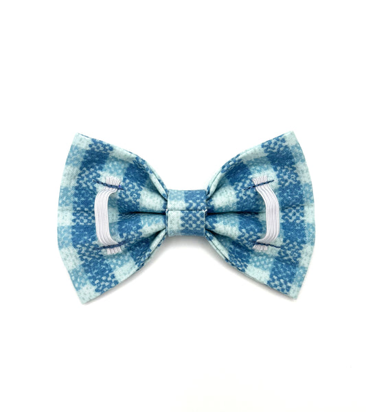 Blue Plaid Dog Bow Ties