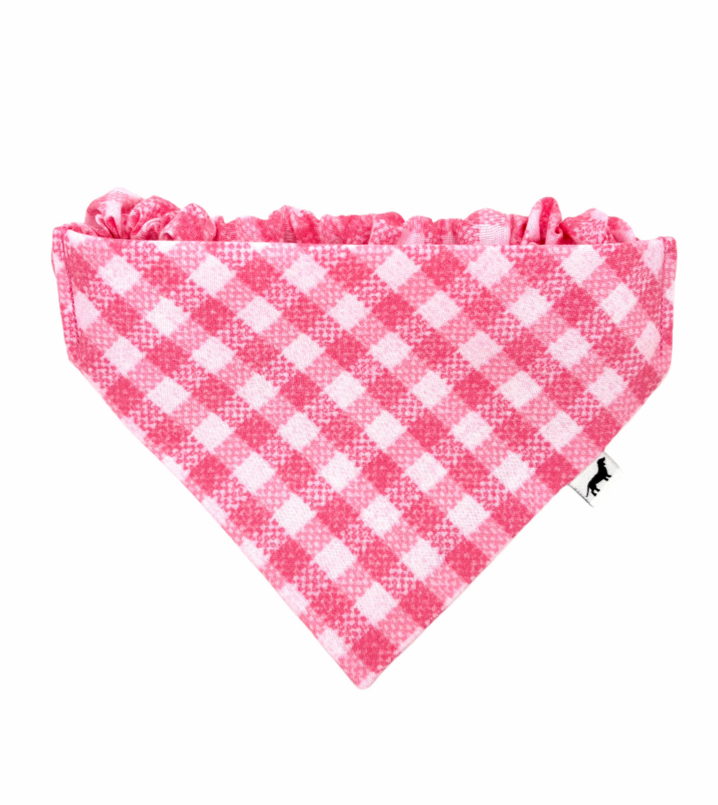 Pink Plaid Scrunchie Dog Bandana