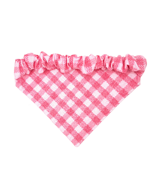 Pink Plaid Dog Bandana
