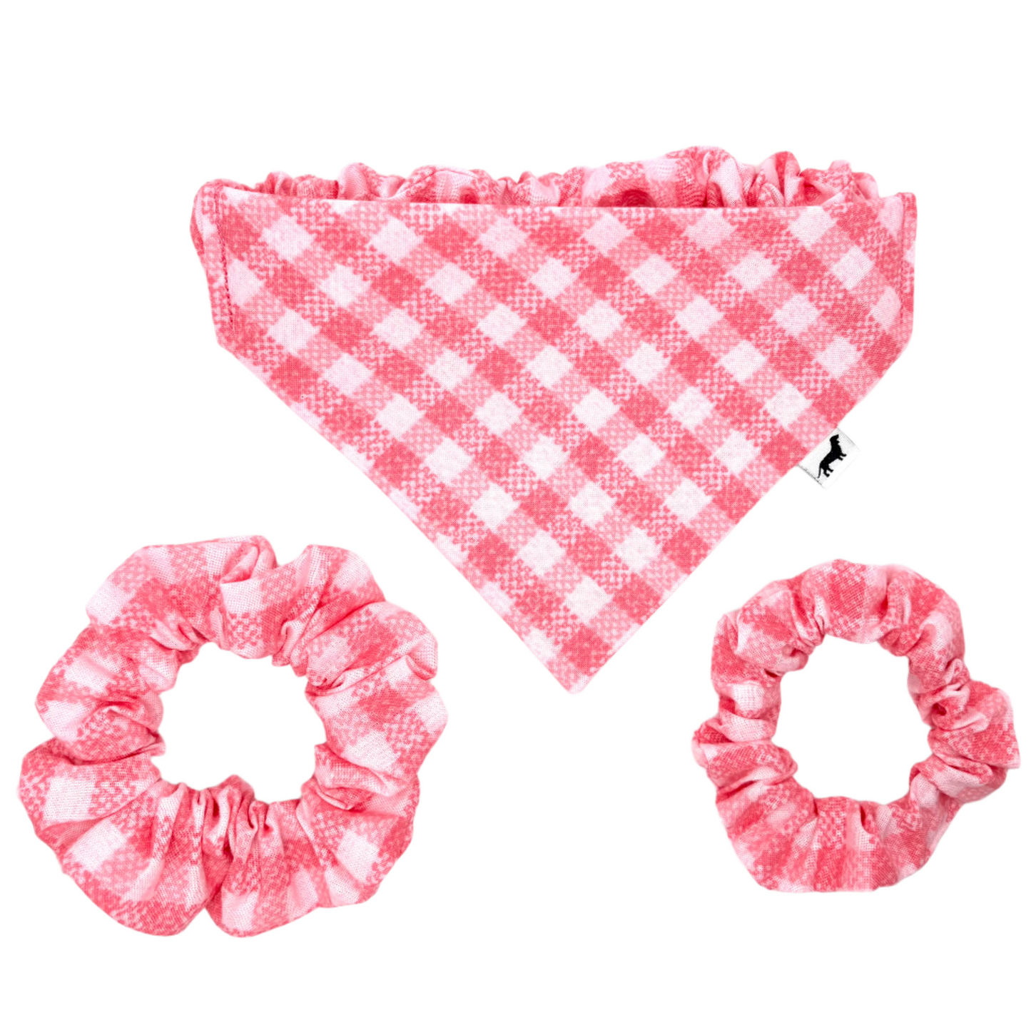 Pink Plaid Dog Bandana