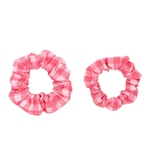 Pink Plaid Hair Scrunchie