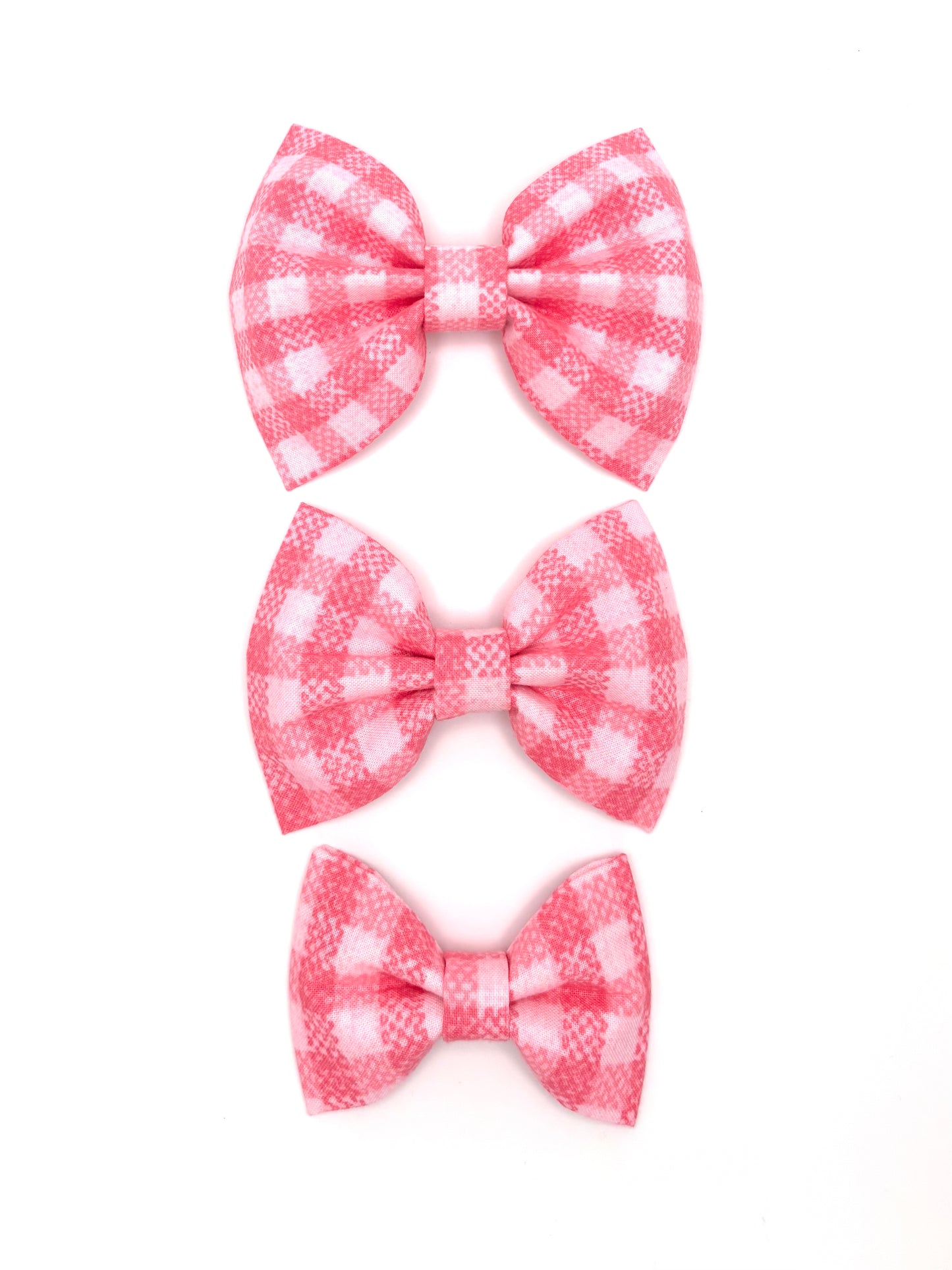 Pink Plaid Dog Bow Ties