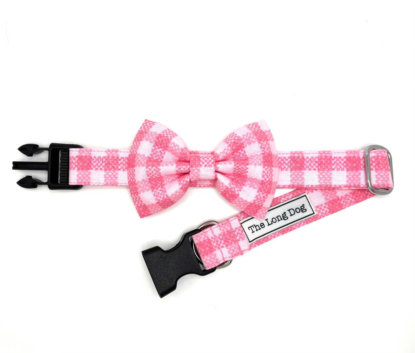 Pink Plaid Dog Bow Ties