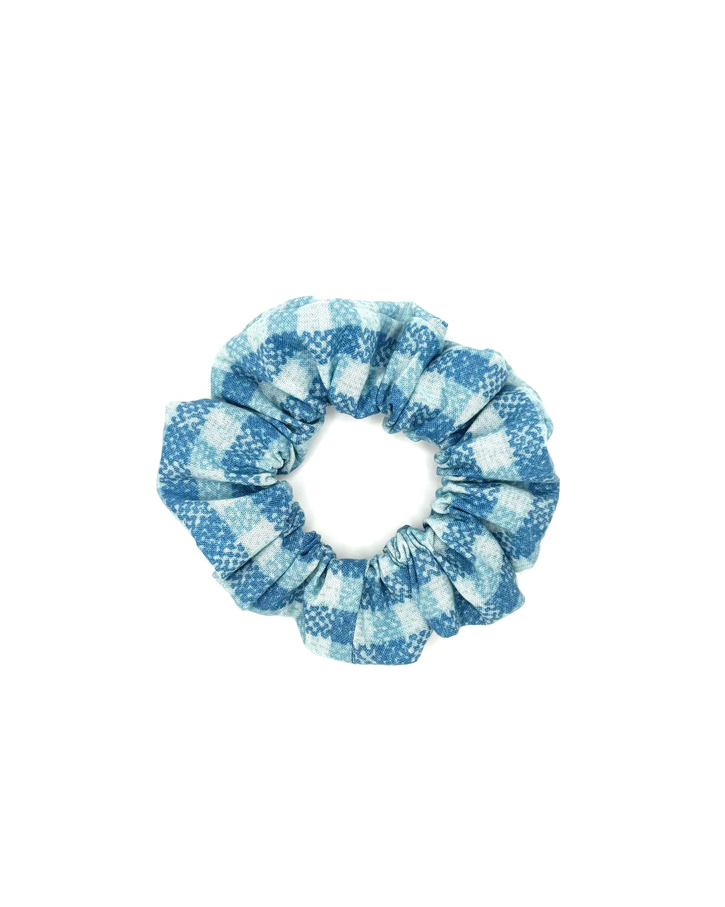 Blue Plaid Hair Scrunchie