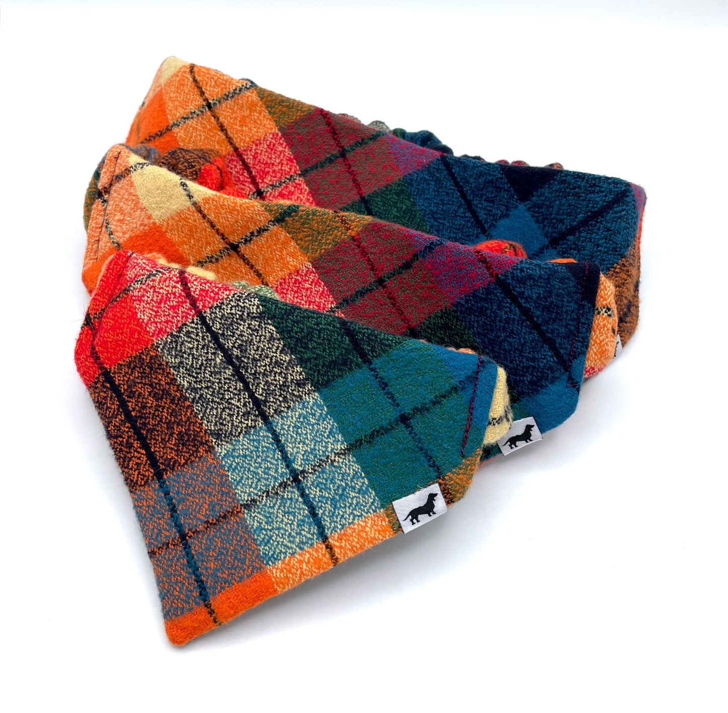 Kaleidoscope Plaid Scrunchie Dog Bandana
