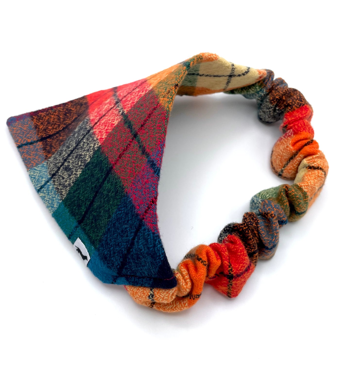 Kaleidoscope Plaid Scrunchie Dog Bandana