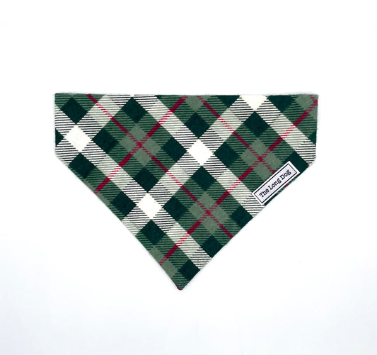Merry and Bright Plaid Over the Collar Bandana