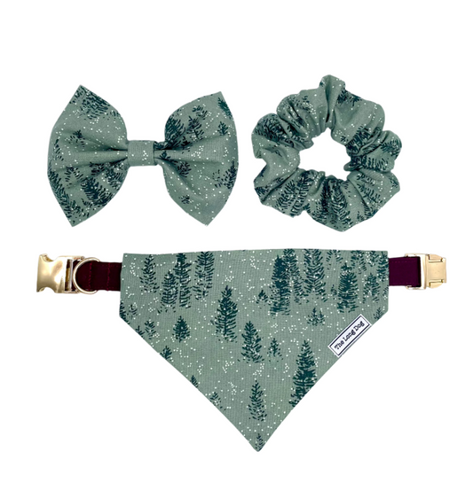 Winter Evergreen Dog Bow Ties