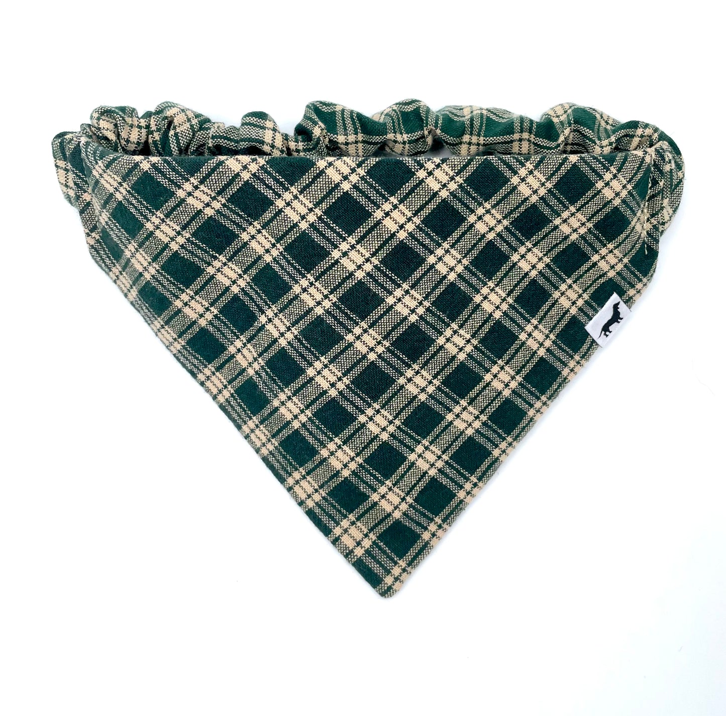 Pine Tree Plaid Scrunchie Dog Bandana
