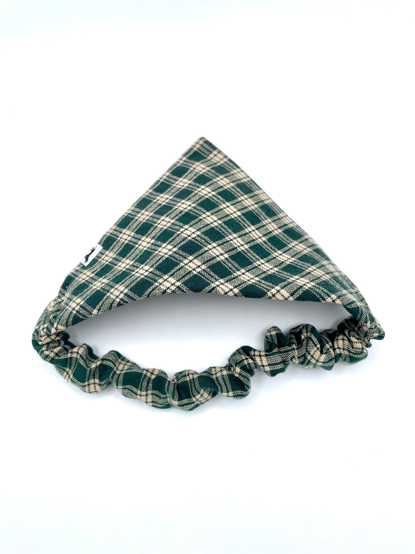 Pine Tree Plaid Scrunchie Dog Bandana