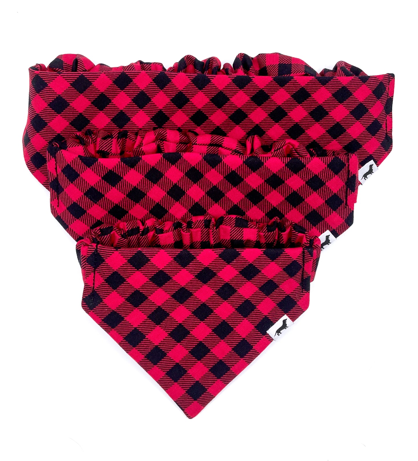 Red Buffalo Plaid Scrunchie Dog Bandana