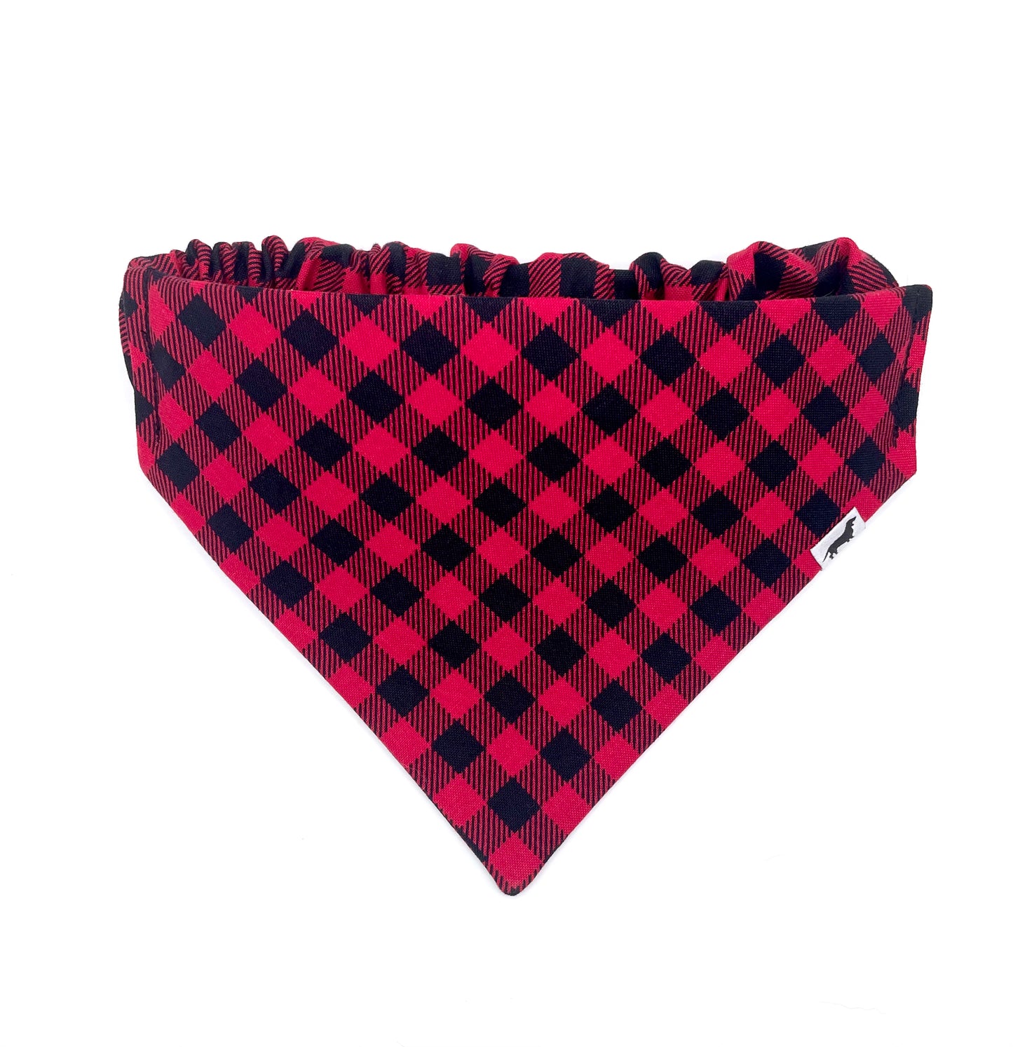 Red Buffalo Plaid Scrunchie Dog Bandana