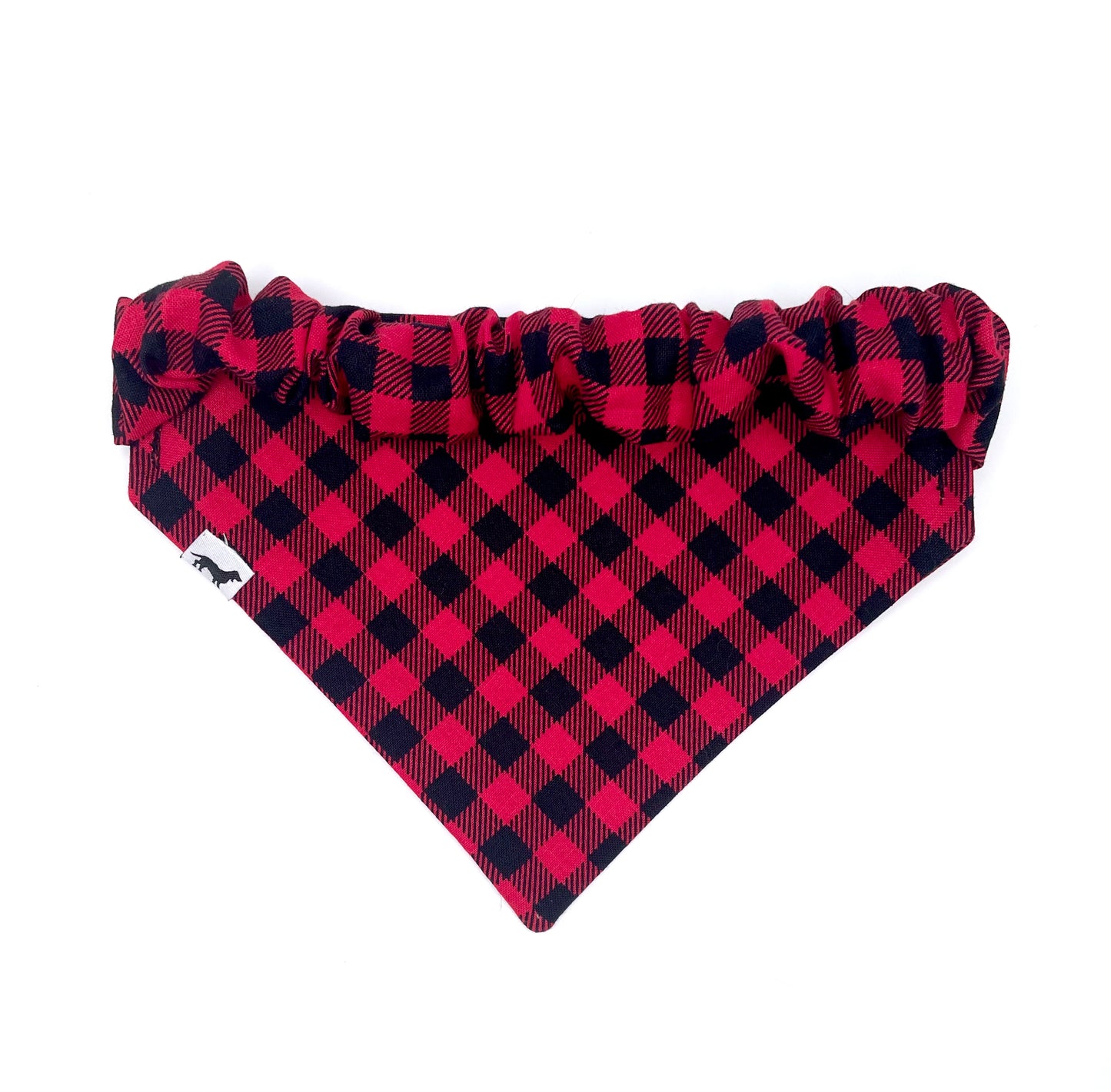 Red Buffalo Plaid Scrunchie Dog Bandana