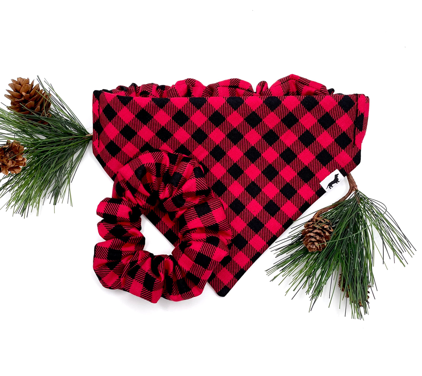 Red Buffalo Plaid Hair Scrunchie