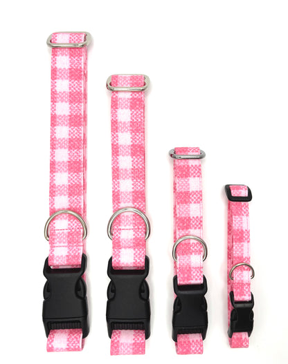 Pink Plaid Dog Collar