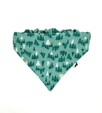 Teal Winter Woods Dog Bandana