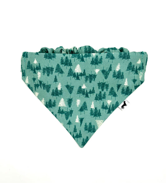 Teal Winter Woods Dog Bandana
