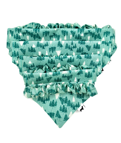 Teal Winter Woods Dog Bandana