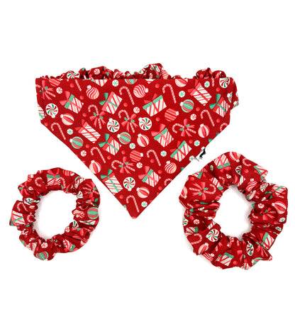 Candy Cane Lane Hair Scrunchie