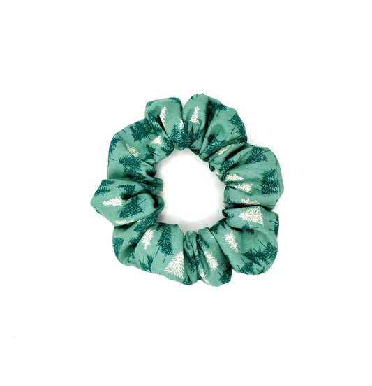 Teal Winter Woods Hair Scrunchie