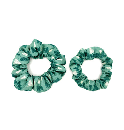 Teal Winter Woods Hair Scrunchie