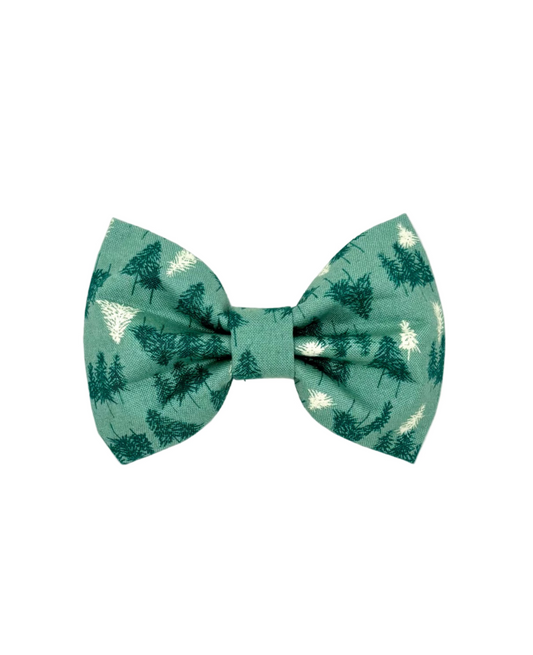 Teal Winter Woods Dog Bow Ties