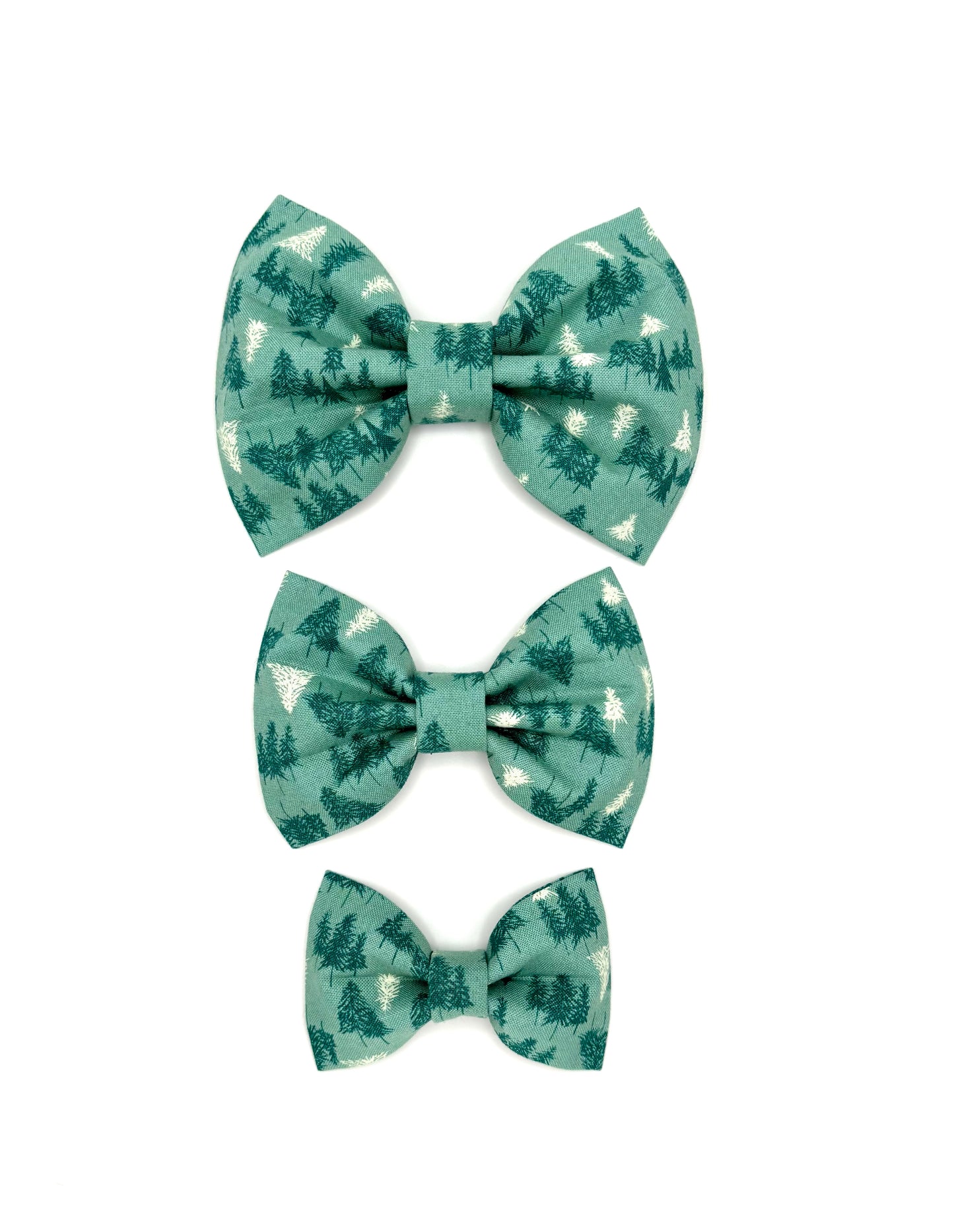 Teal Winter Woods Dog Bow Ties