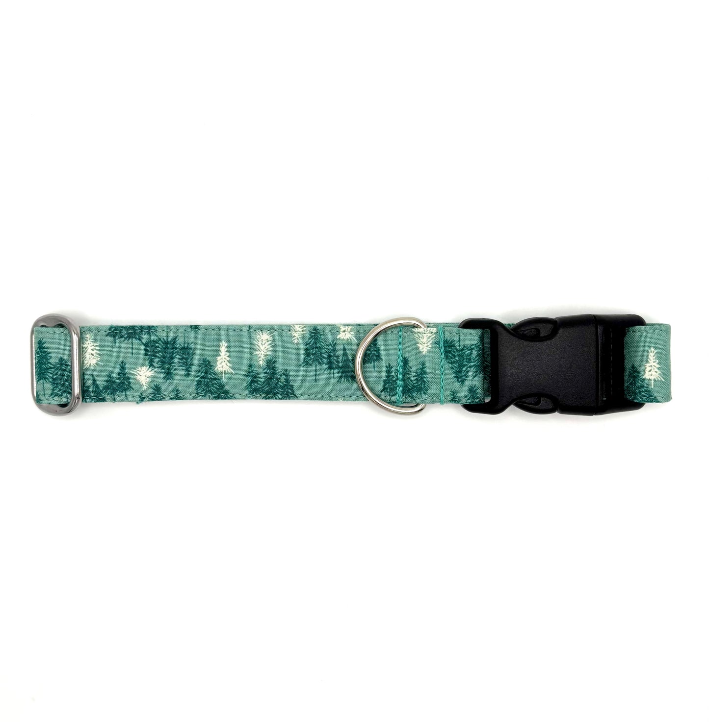 Teal Winter Woods Dog Collar