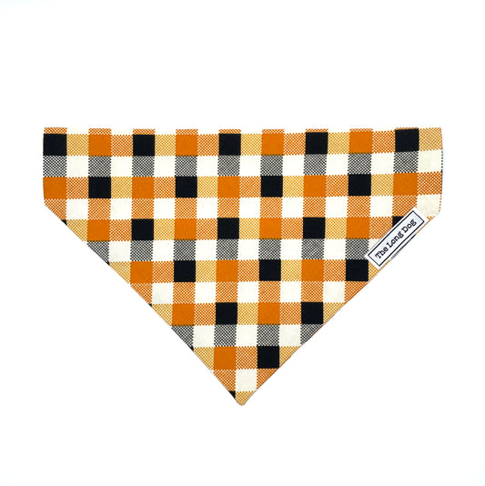 Pumpkin Plaid Over the Collar Bandana