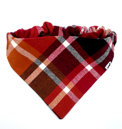 Ruby Red Plaid Scrunchie Bandana