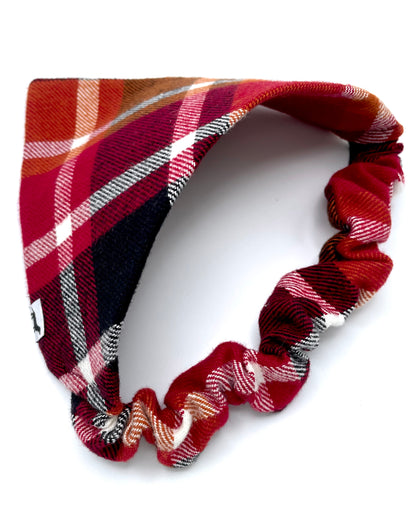 Ruby Red Plaid Scrunchie Bandana