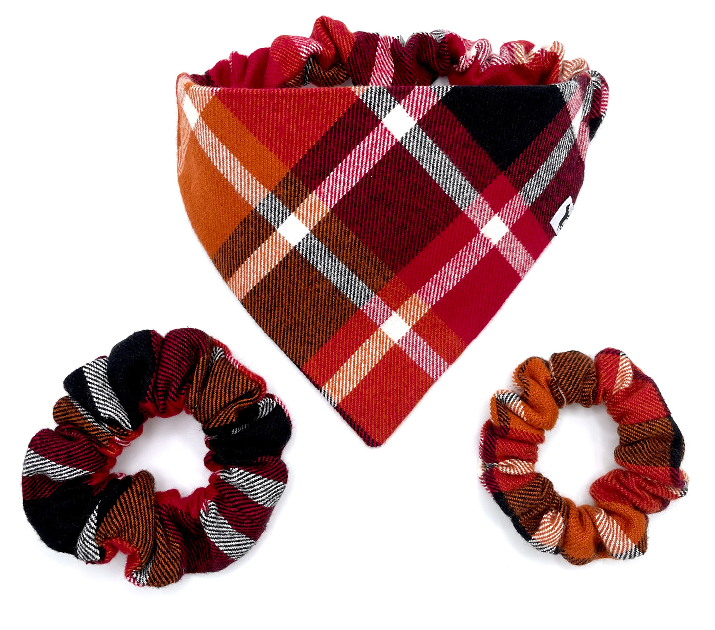 Ruby Red Plaid Scrunchie Bandana