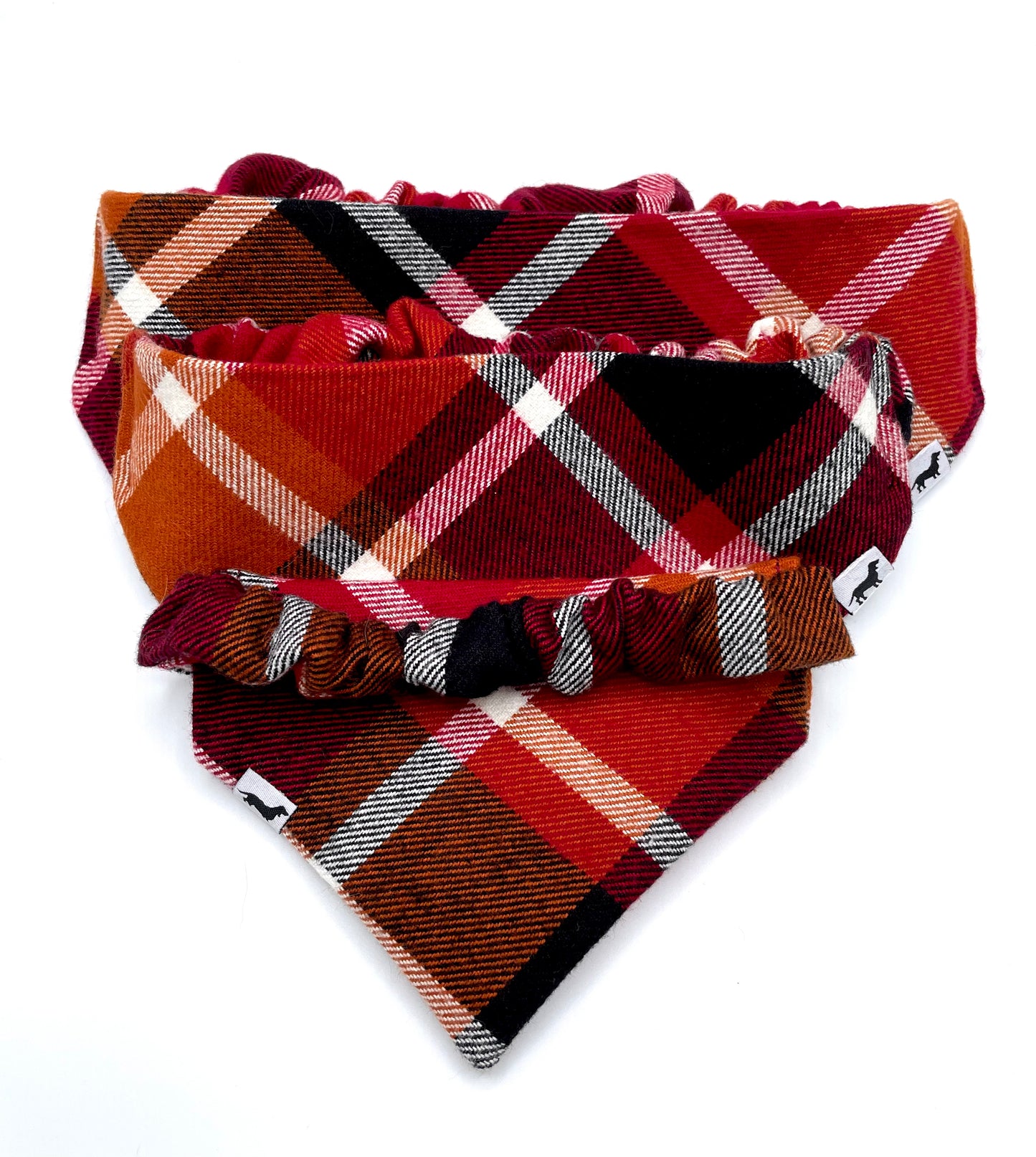 Ruby Red Plaid Scrunchie Bandana