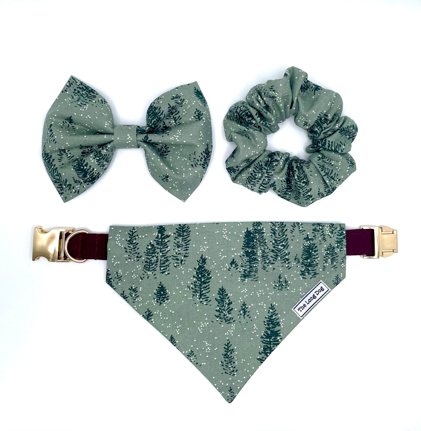 Winter Evergreen Over the Collar Bandana