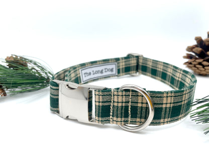 Pine Tree Plaid Dog Collar