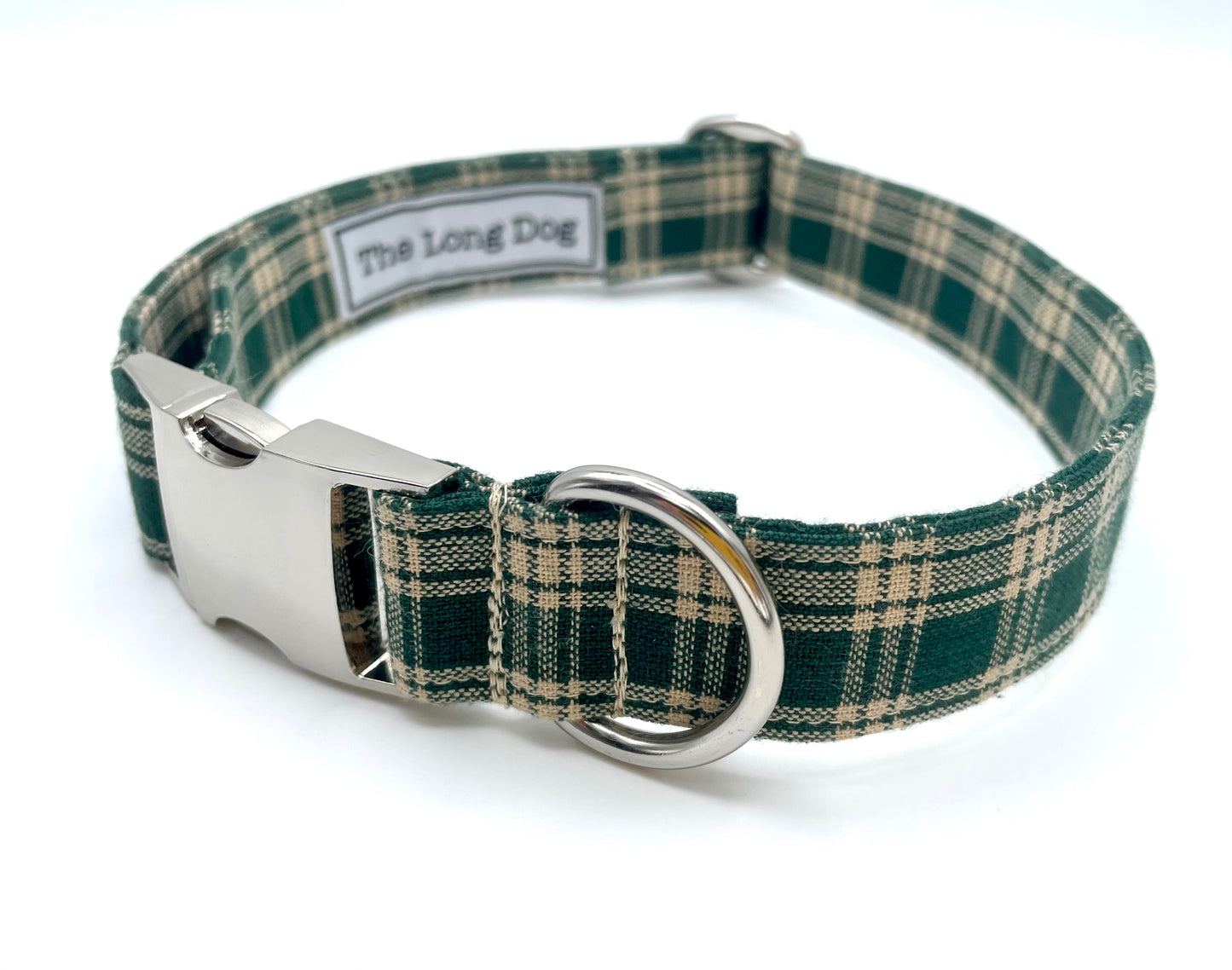 Pine Tree Plaid Dog Collar