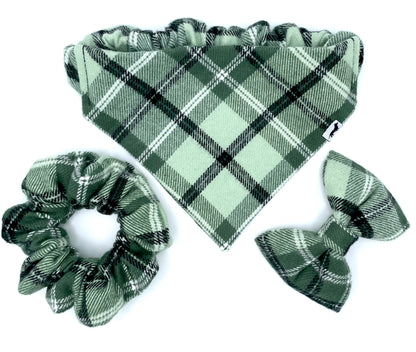 St. Patrick's Day Plaid Scrunchie Bandana